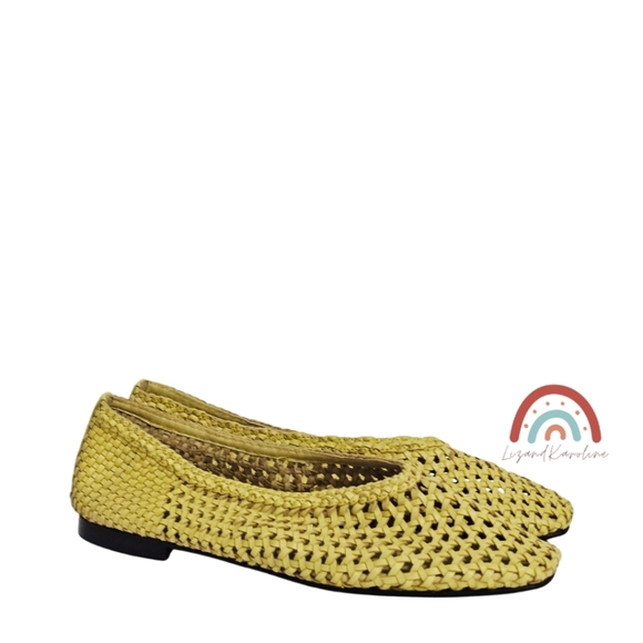 New! Madewell The Mylie Ballet Flat in Handwoven Leather Iced Lemon - Picture 3 of 12